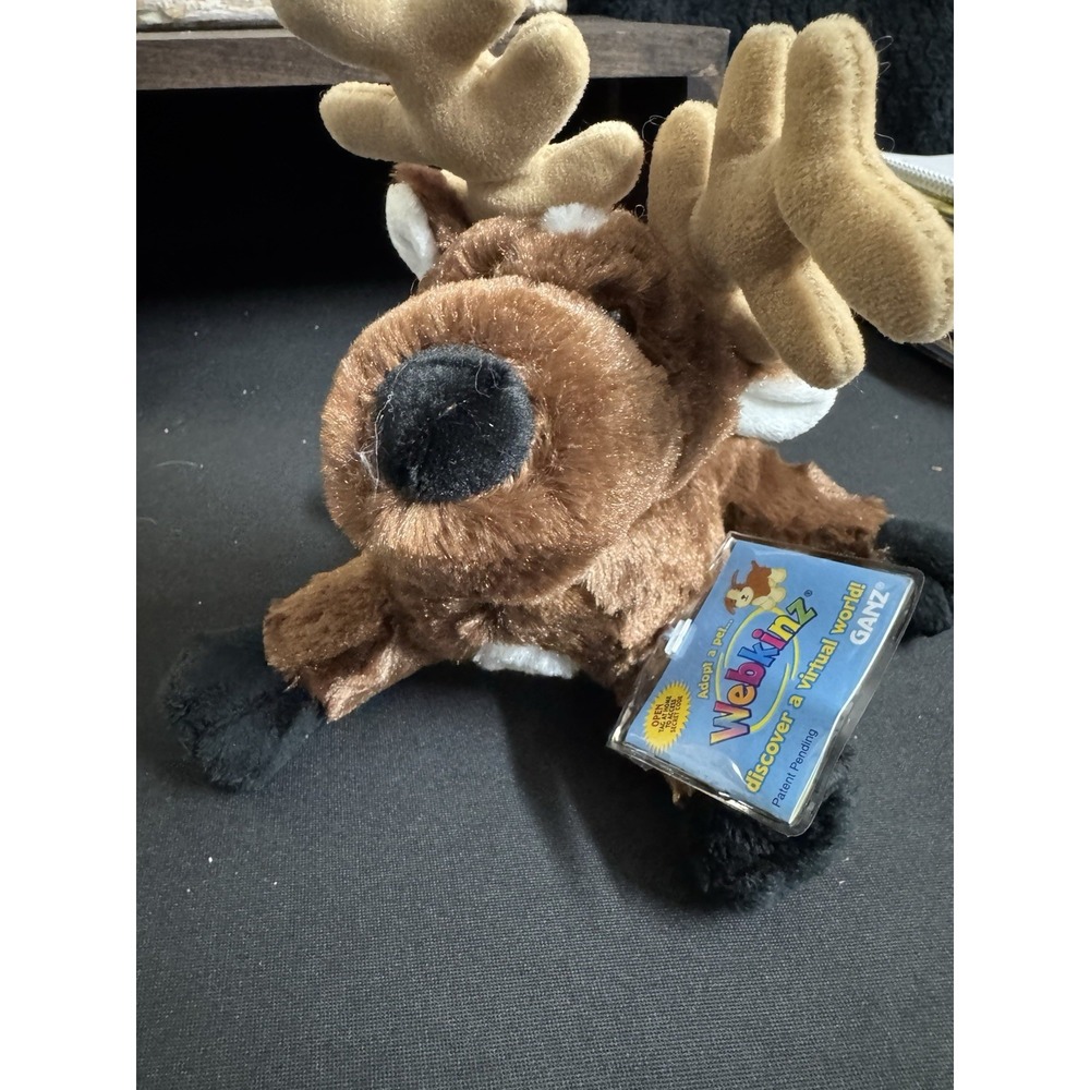 GANZ HM137 Stuffed WEBKINZ ~9" Reindeer Plush Brown Sealed Tag With Code